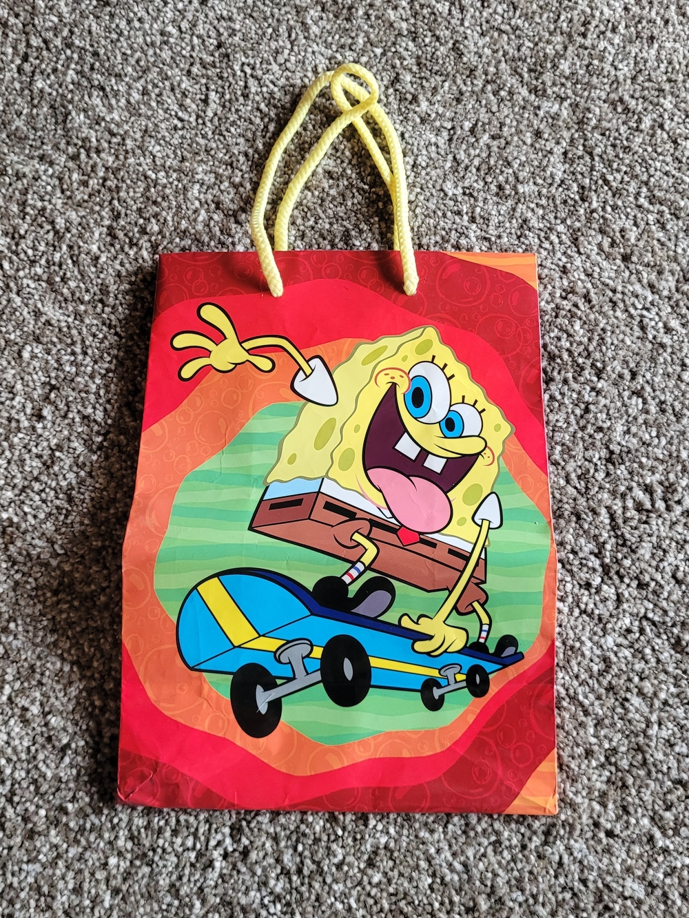 2004 SPONGEBOB SQUAREPANTS Skateboarding GIFT BAG Birthday Bag Nickelodeon RARE